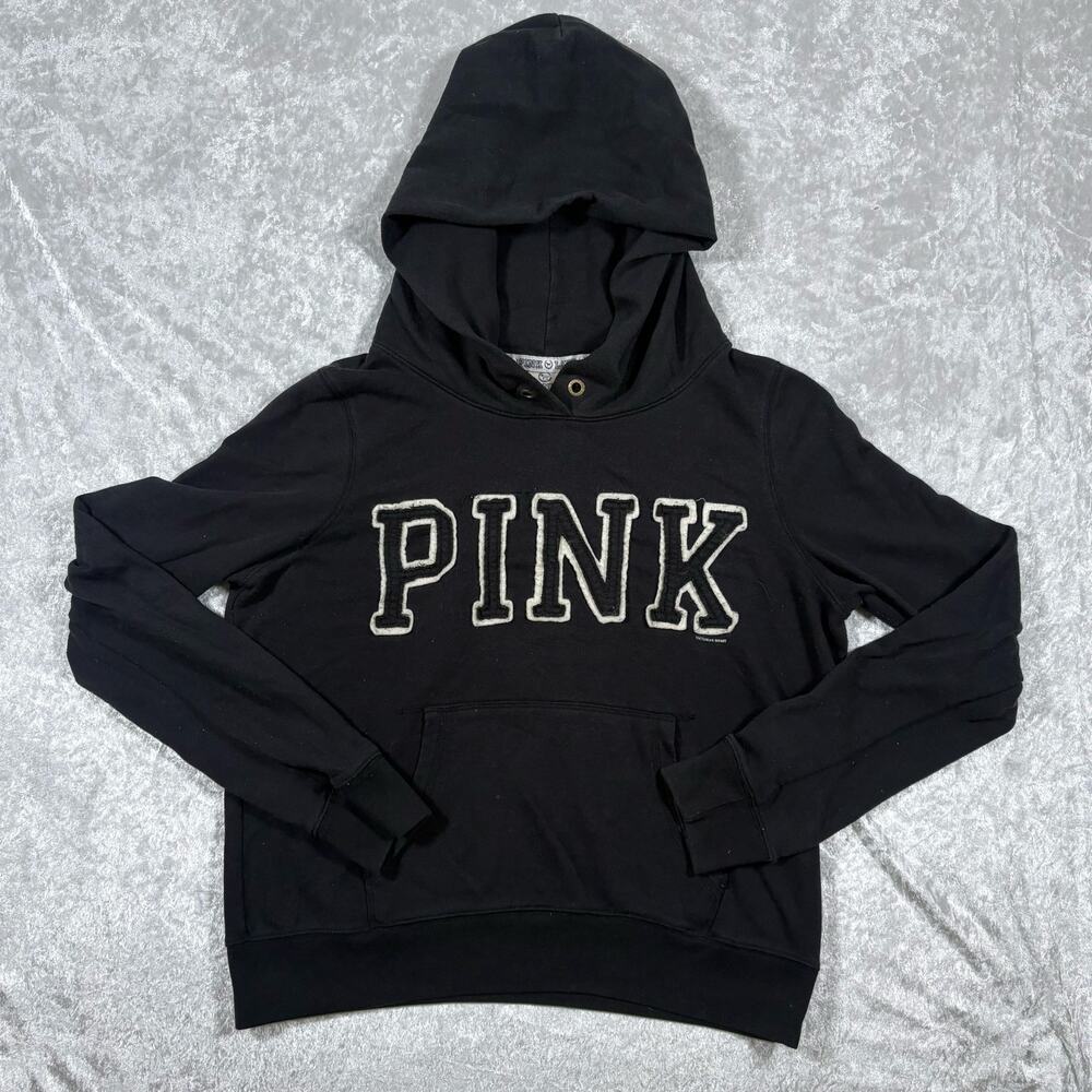PINK Black Long Sleeve Womens Hoodie